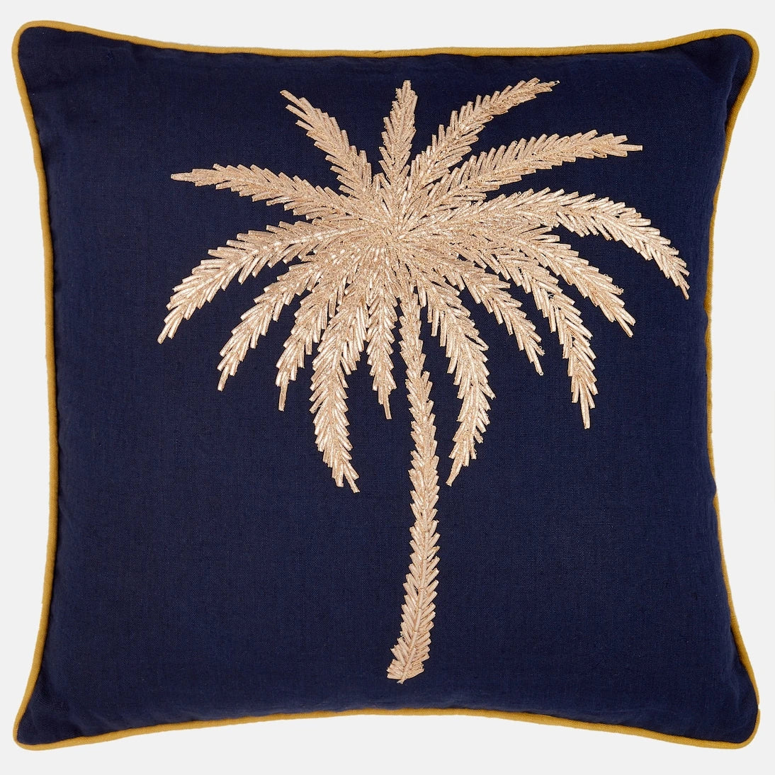 Les-Ottomans - Embroidered cotton canvas cushion