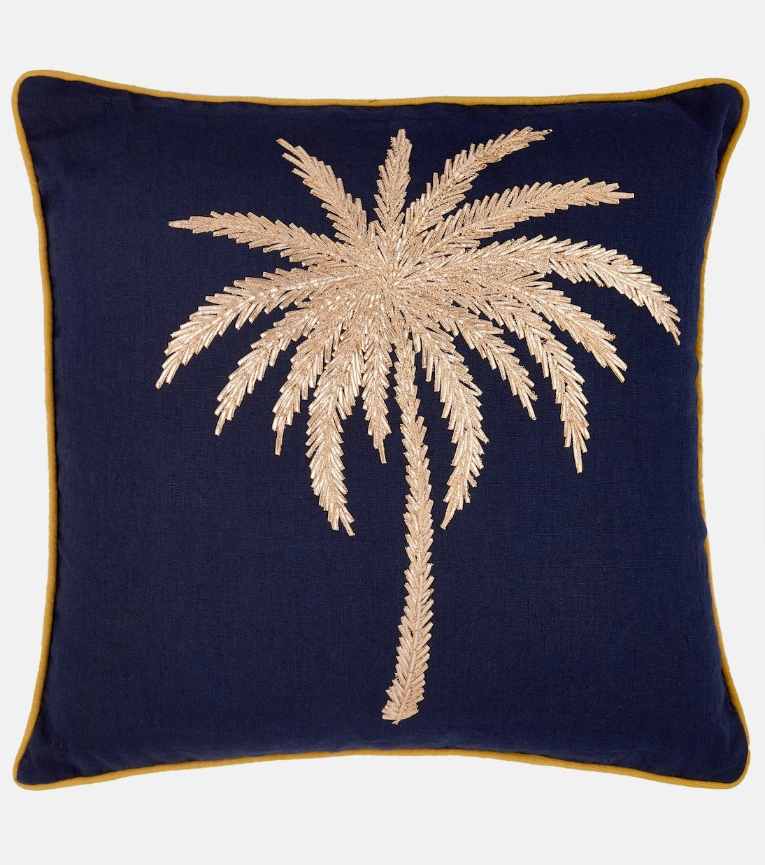 Les-Ottomans - Embroidered cotton canvas cushion