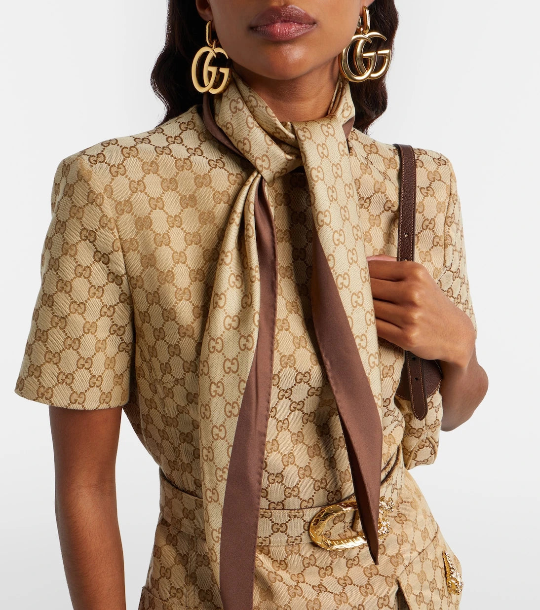 Gucci - GG printed silk twill scarf