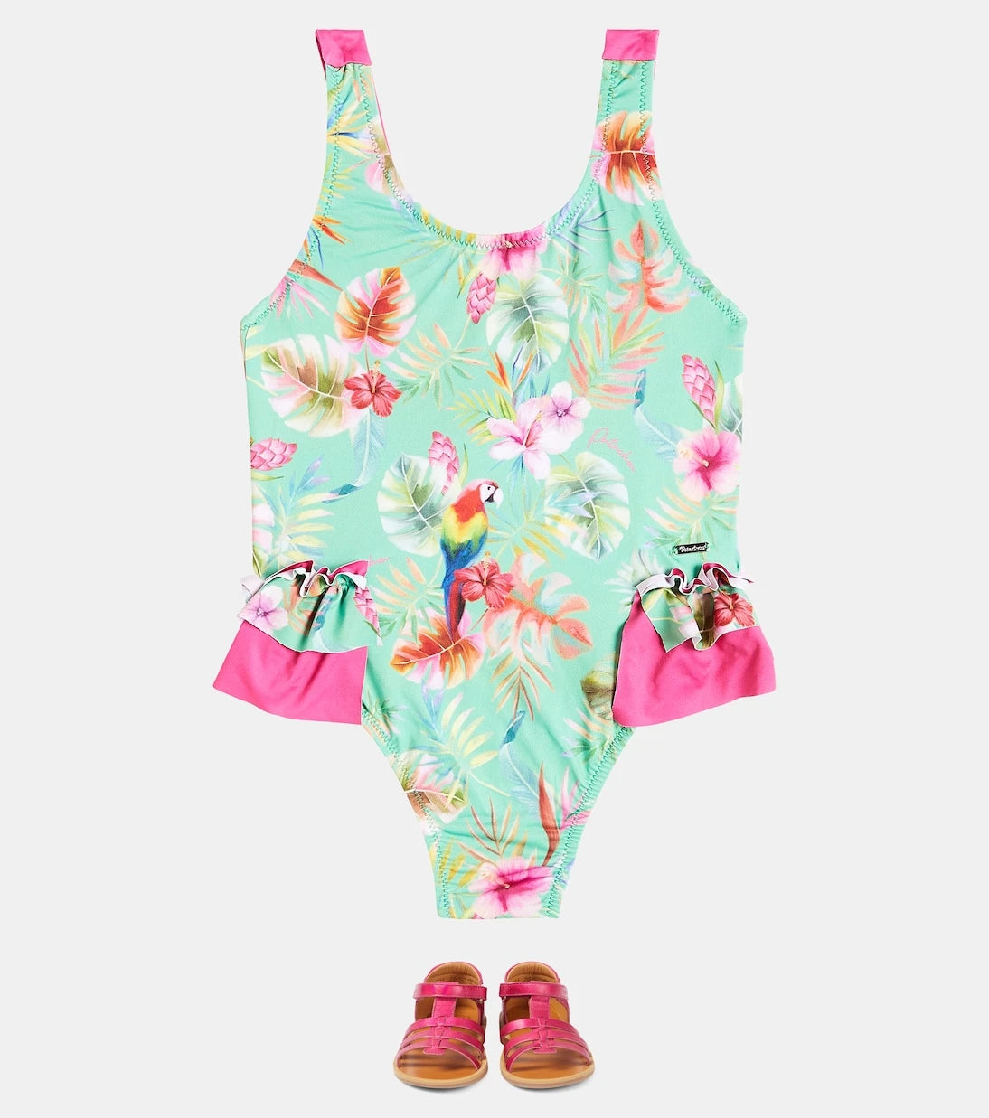 Patachou - Ruffled floral swimsuit