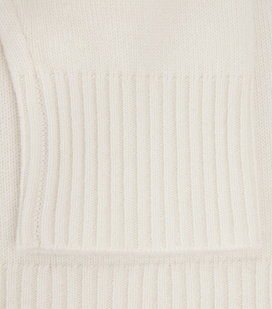 White Cashmere-Blend Rollneck Sweater