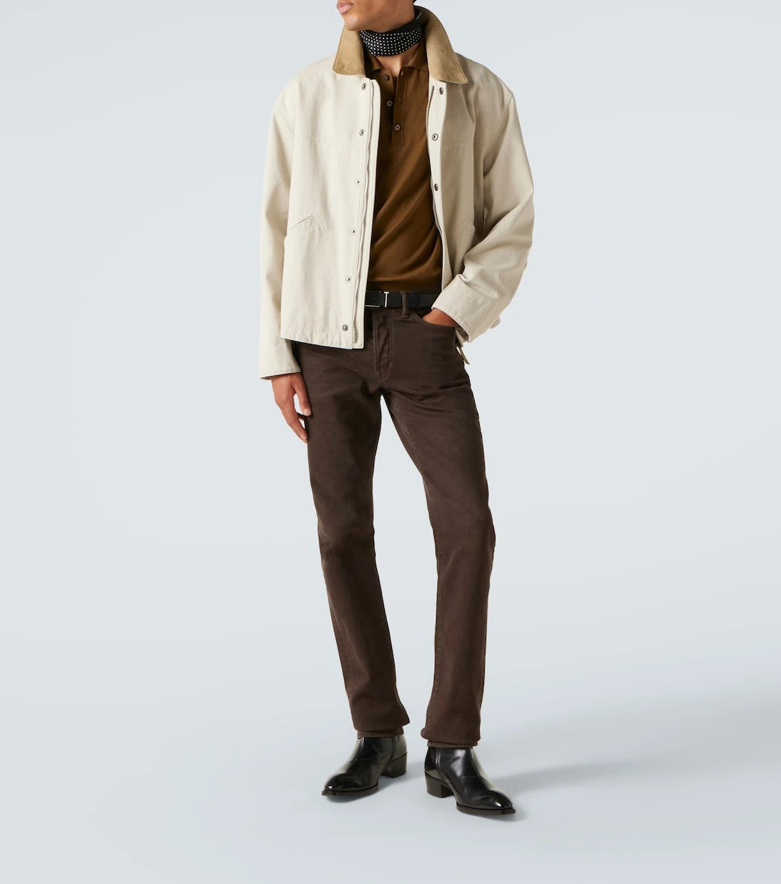 Tom Ford - Suede-trimmed cotton canvas jacket