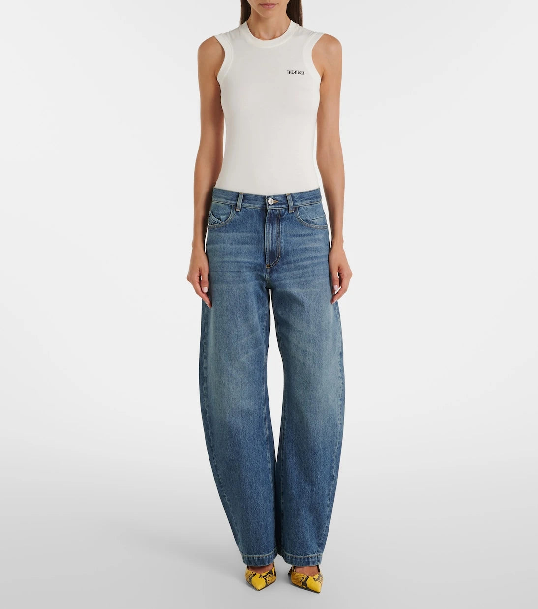 The Attico - Mid-rise barrel-leg jeans