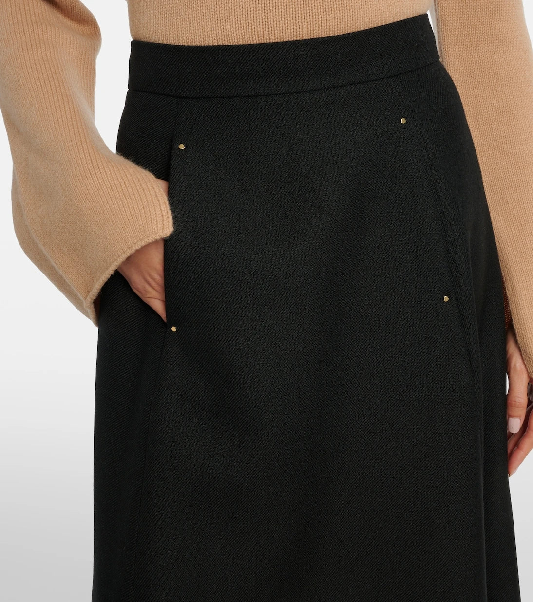Moncler - Virgin wool midi skirt