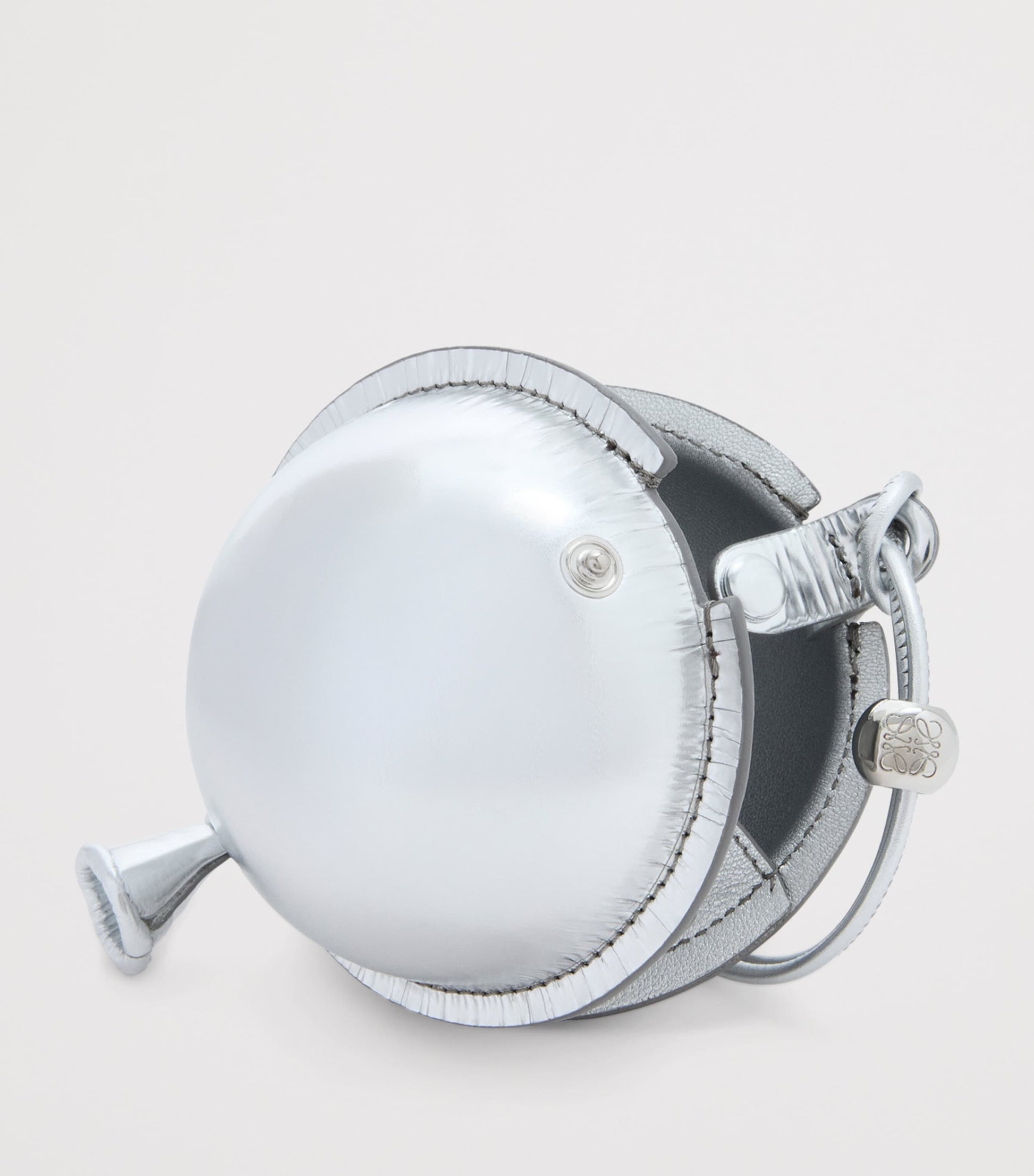 Silver Leather Balloon Pouch