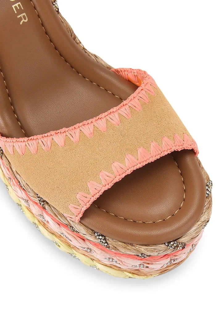 Kurt Geiger London Chelsea Scarf Wedge Yüksek Topuklu Sandalet