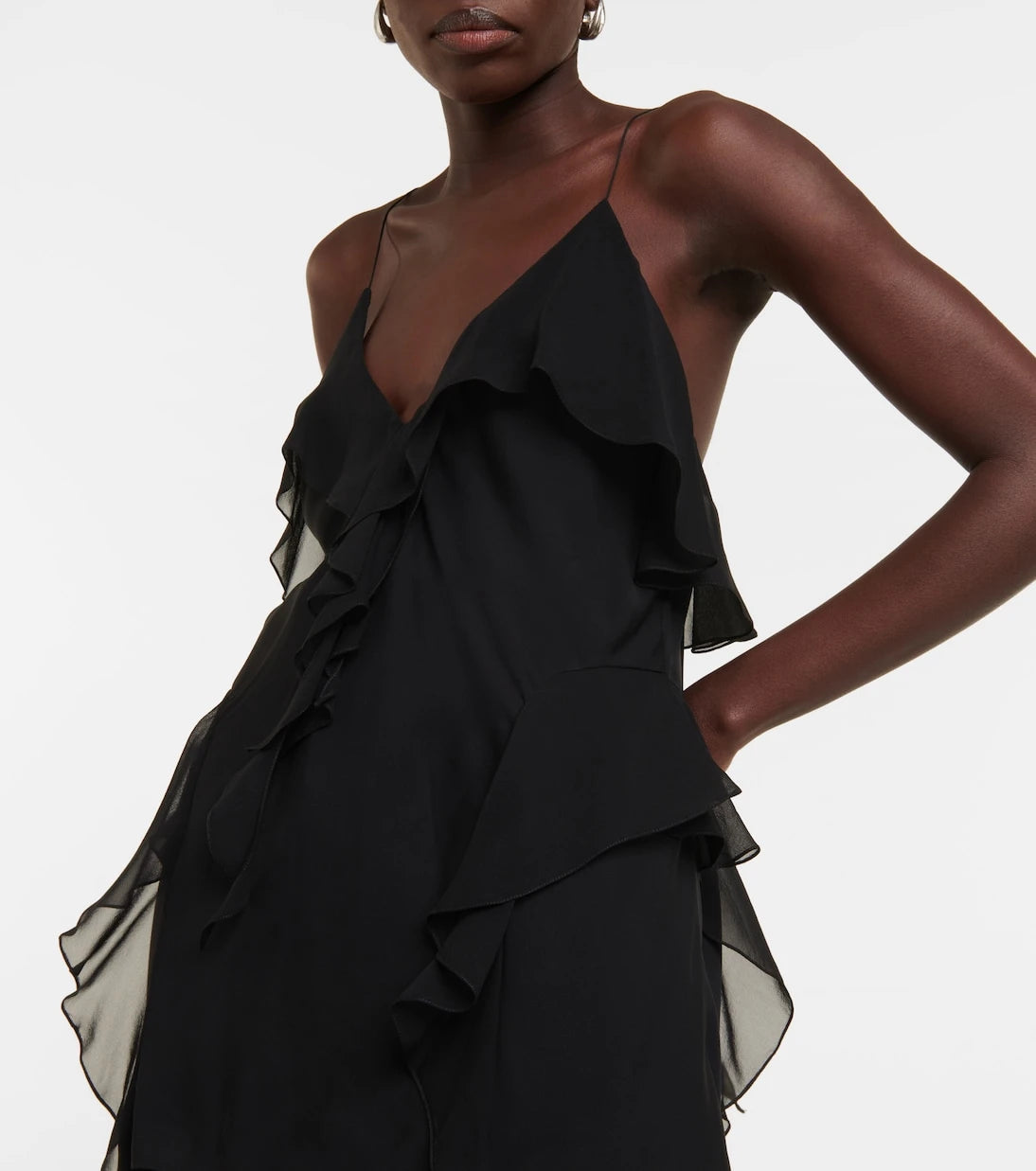 Khaite - Piet ruffled silk chiffon top