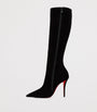 Christian Louboutin Black Miss Z Botta Veau Velours Knee-High Boots 100