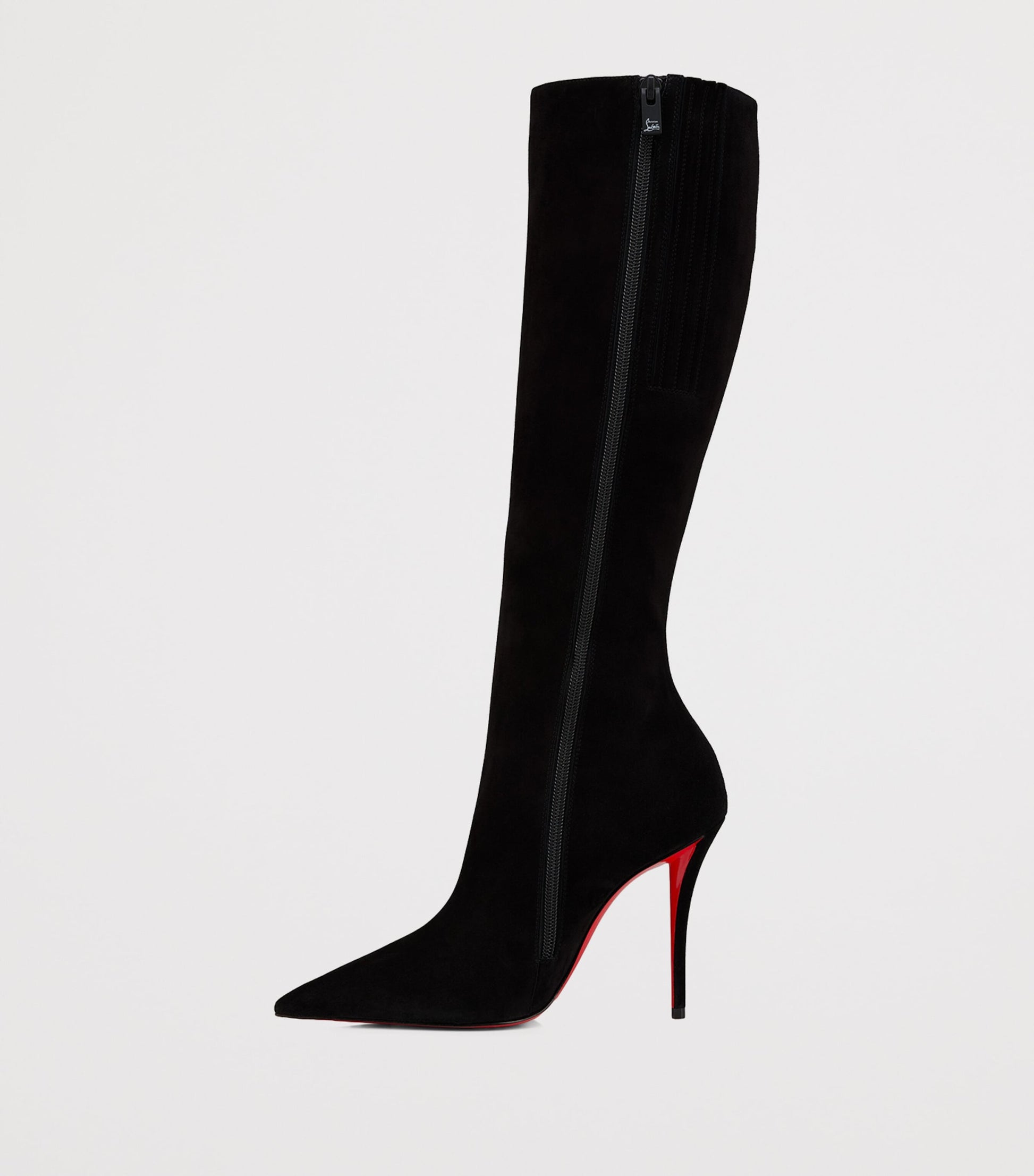Christian Louboutin Black Miss Z Botta Veau Velours Knee-High Boots 100