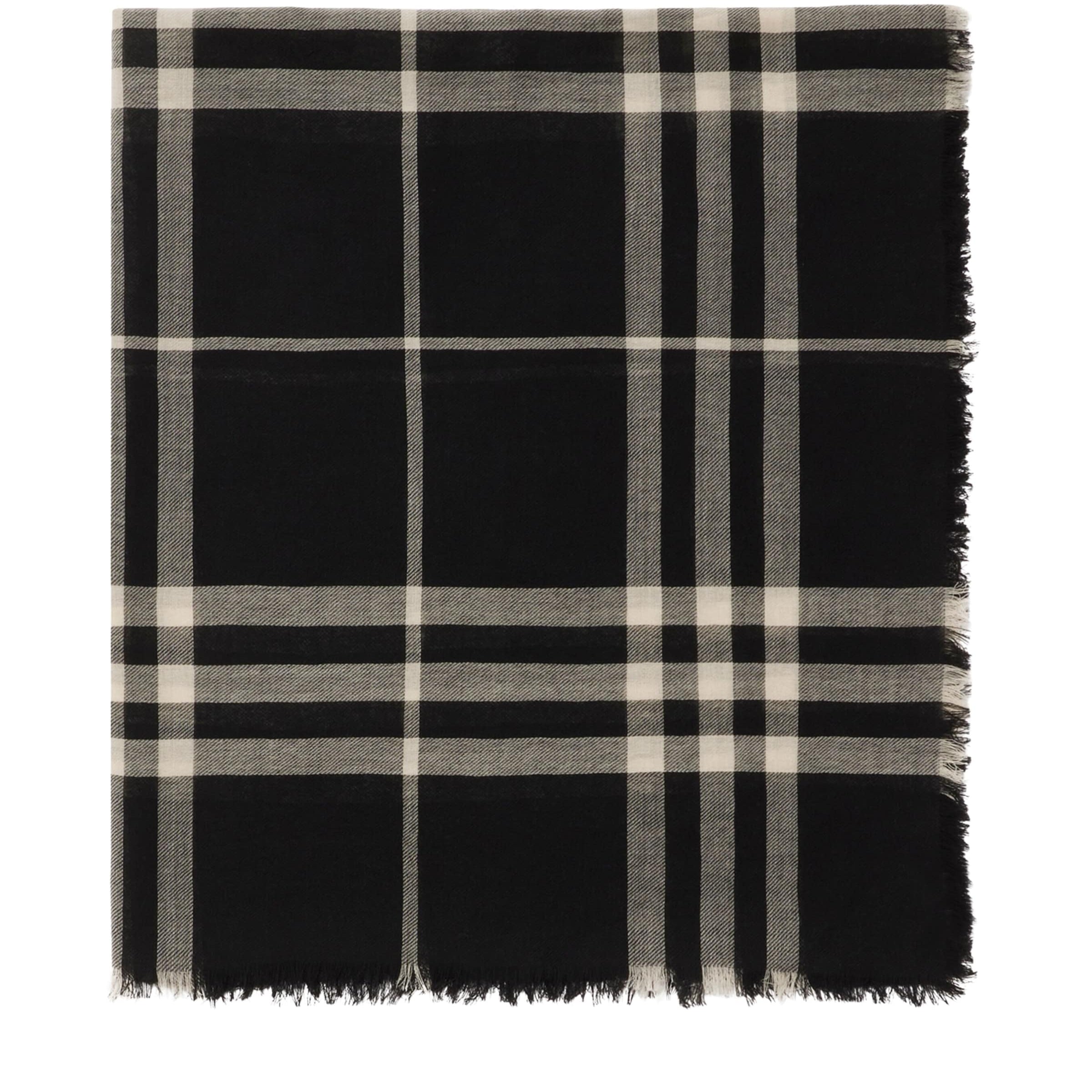 Wool Wide Check Scarf