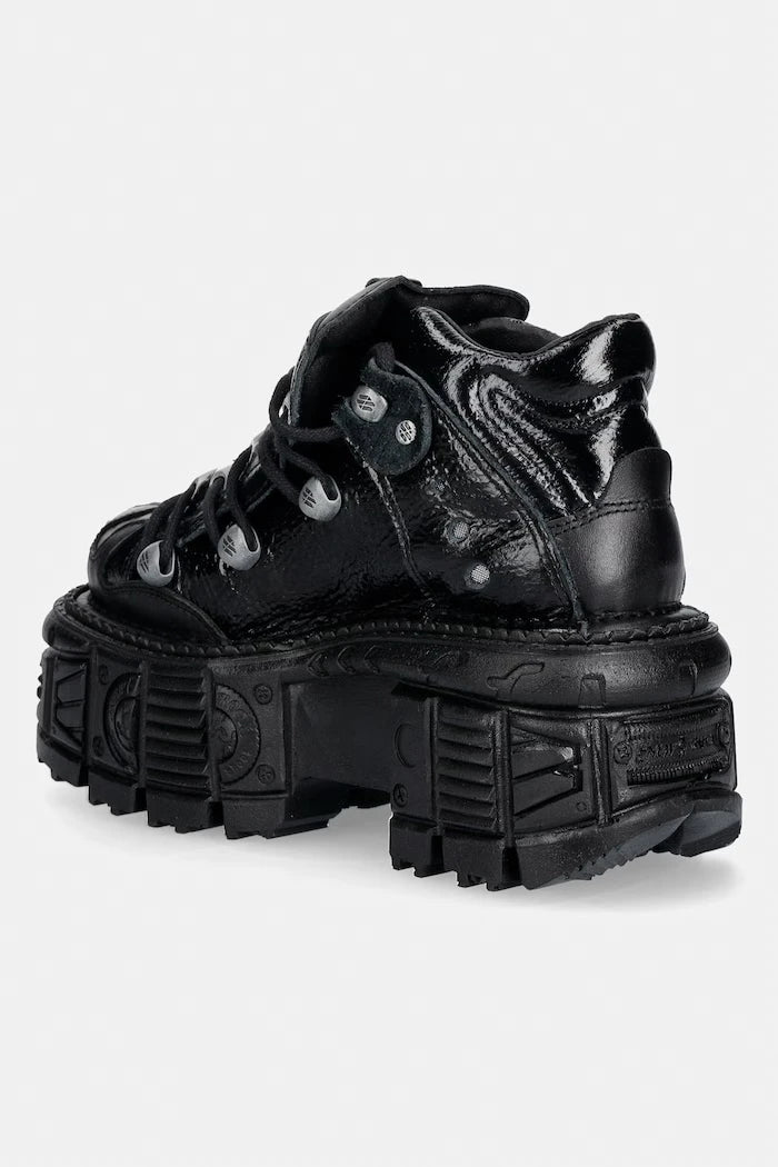New Rock ITALI NEGRO, CHAROL, TANK NEGRO kadın deri spor ayakkabı