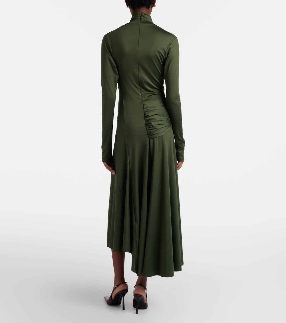 Victoria Beckham - Gathered turtleneck midi dress