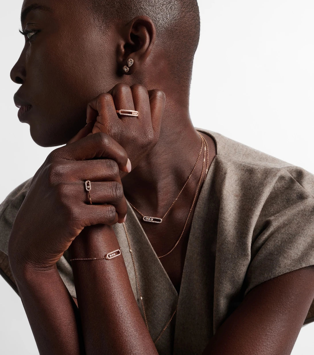 Messika - Baby Move 18kt rose gold ring with diamonds