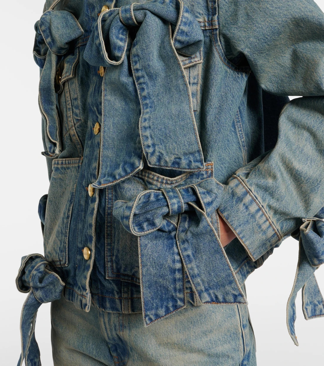 Ganni - Bow-detail denim jacket