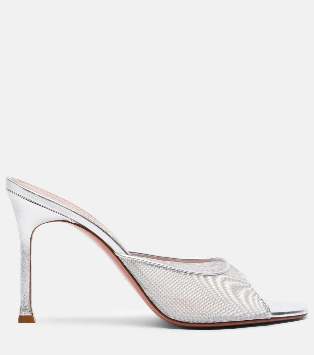Amina Muaddi - Alexa leather-trimmed mesh mules