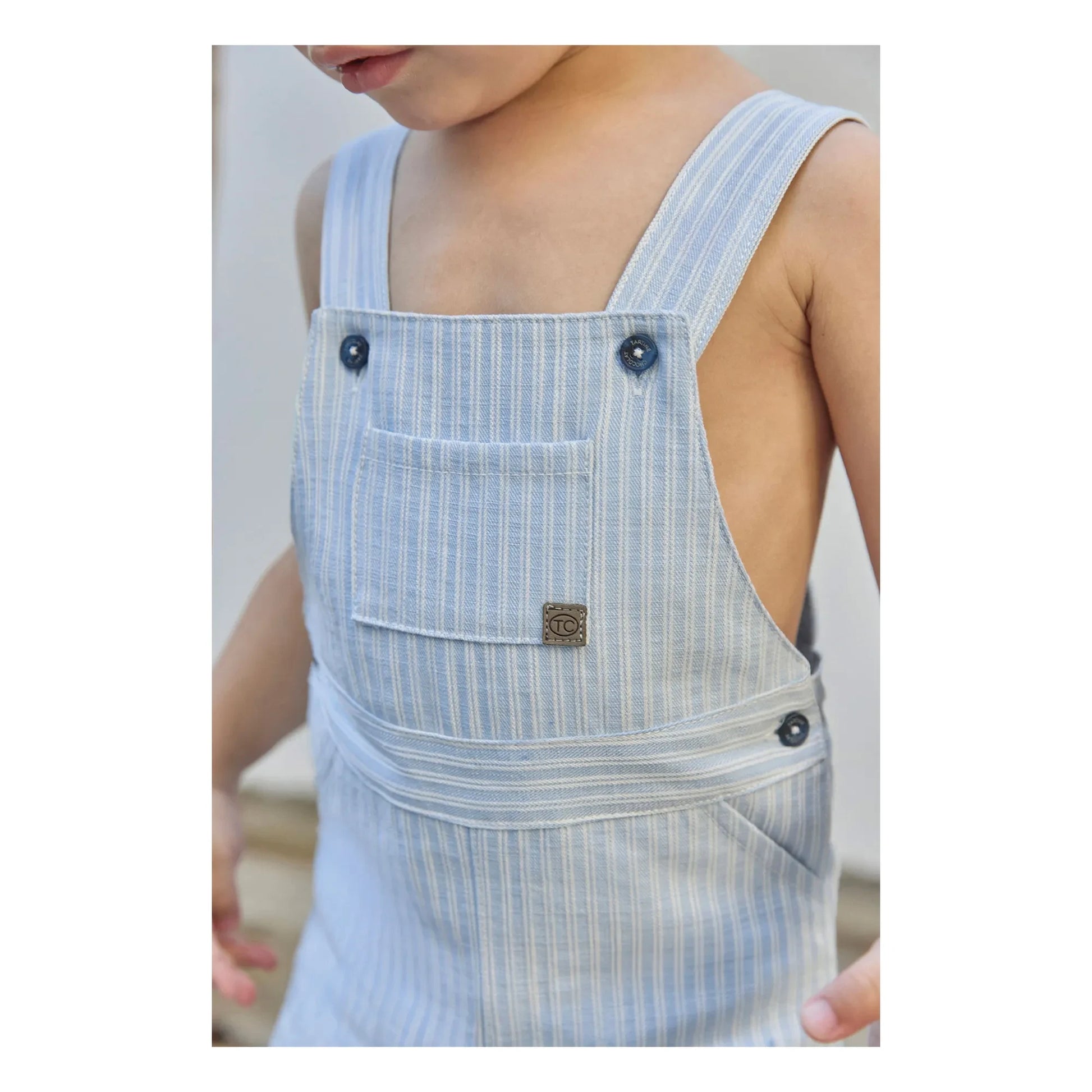 Tartine et Chocolat - Striped overalls | Light blue