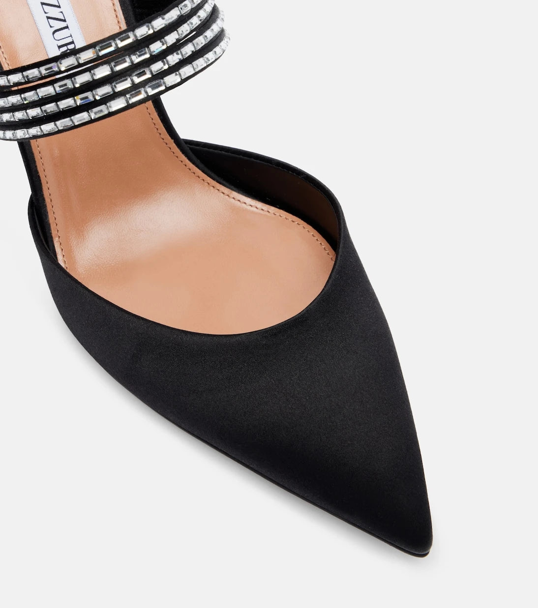 Aquazzura - Luce 65 embellished satin mules