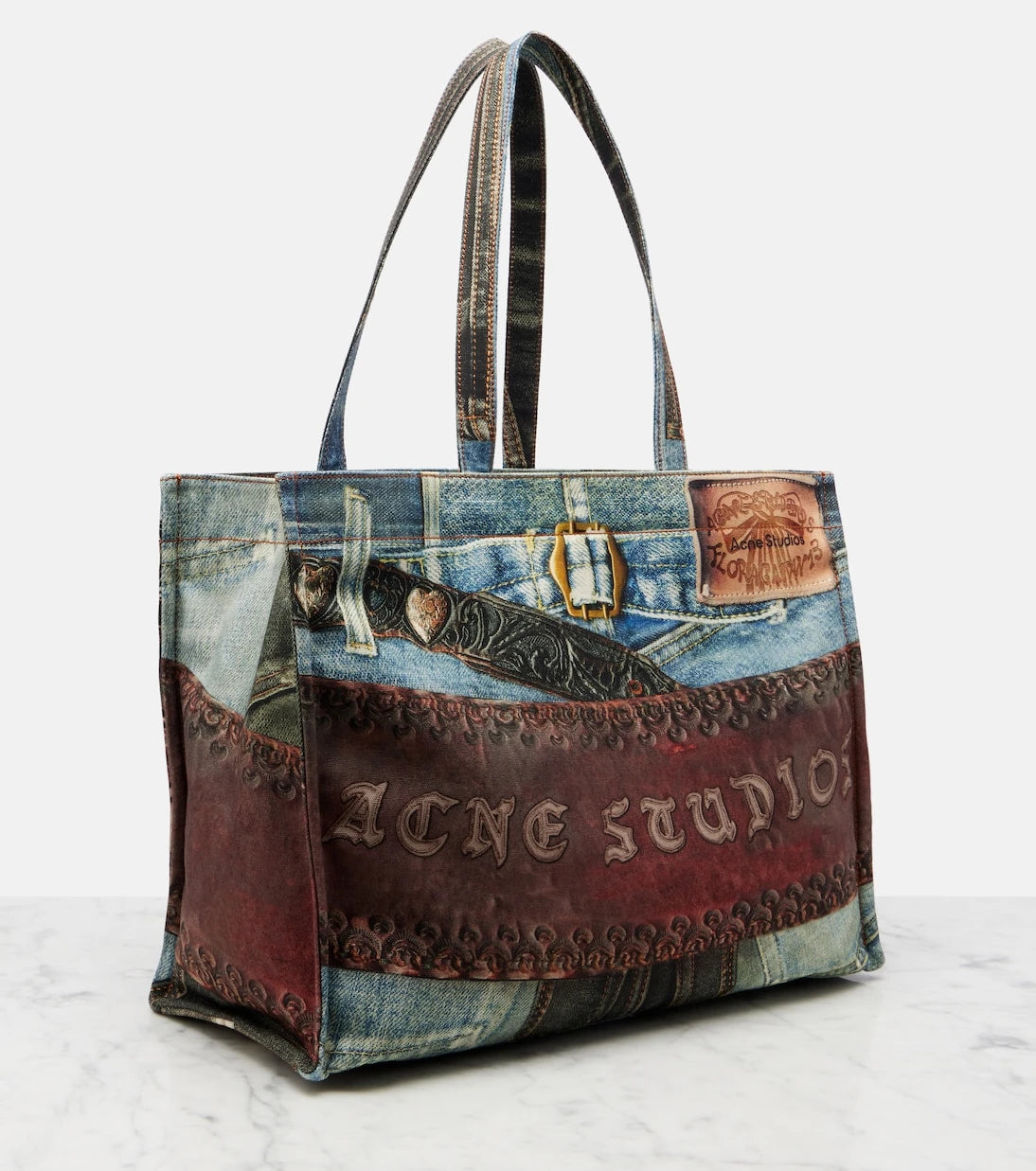 Acne Studios - Embossed canvas tote bag