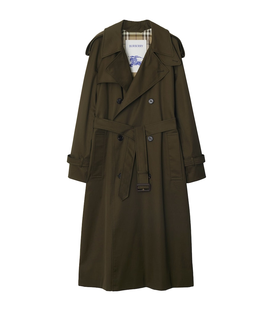 Burberry Brown Cotton Long Castleford Trench Coat