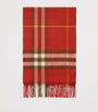 Burberry Red Cashmere Check Scarf