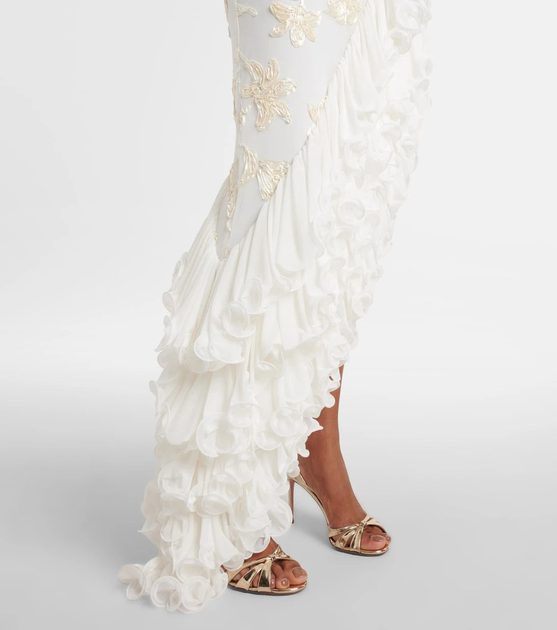 Rotate - Bridal floral-appliqué maxi dress