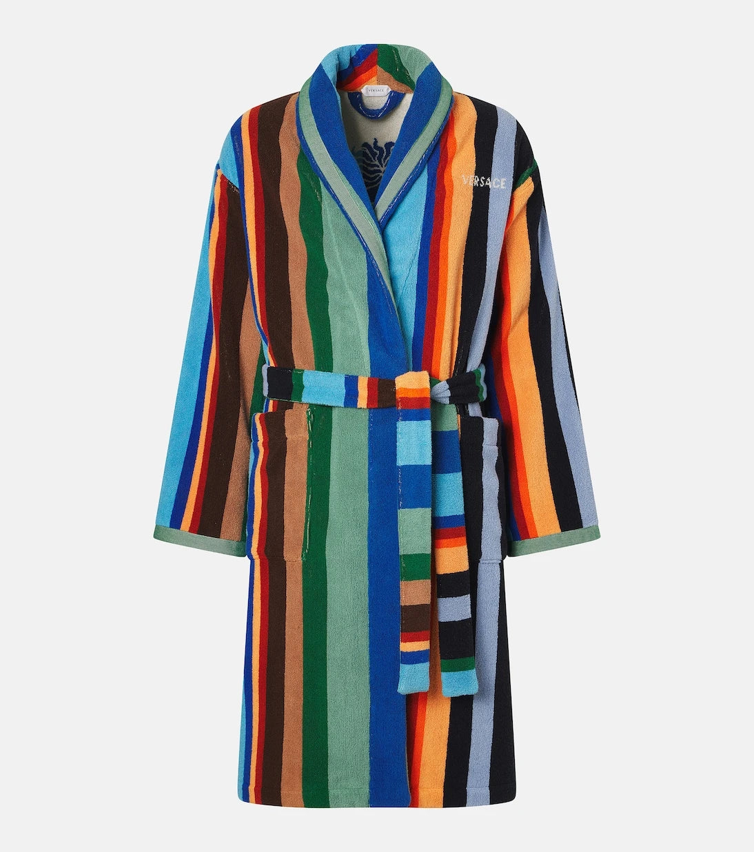 Versace Home - Striped cotton terry bathrobe