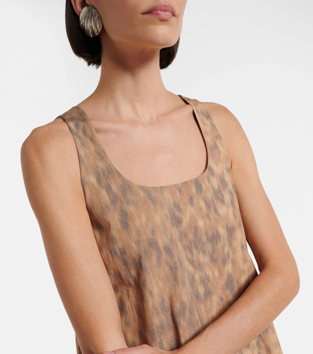 Ganni - Ruffled printed cotton minidress
