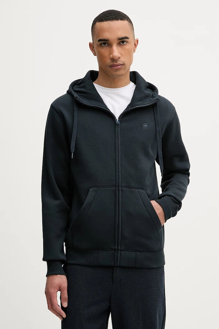 G-Star Erkek Pamuklu Fermuarlı Kapüşonlu Sweatshirt Premium Core