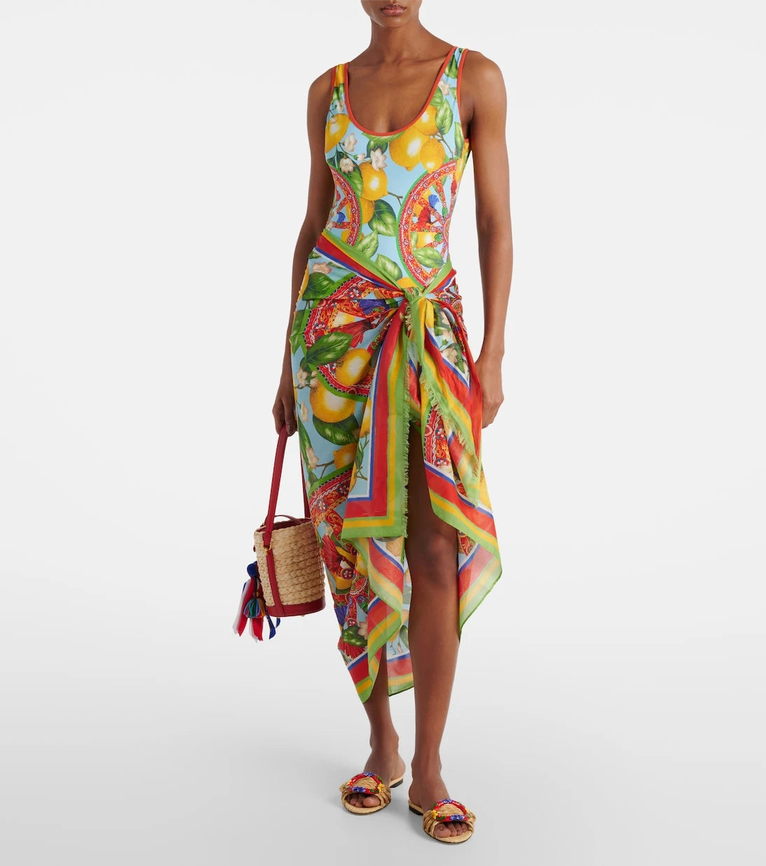 Dolce&Gabbana - Printed cotton beach cover-up