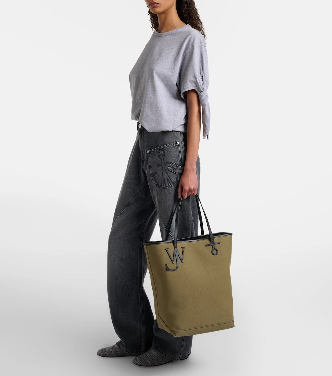 JW Anderson - Anchor Tall leather-trimmed tote bag