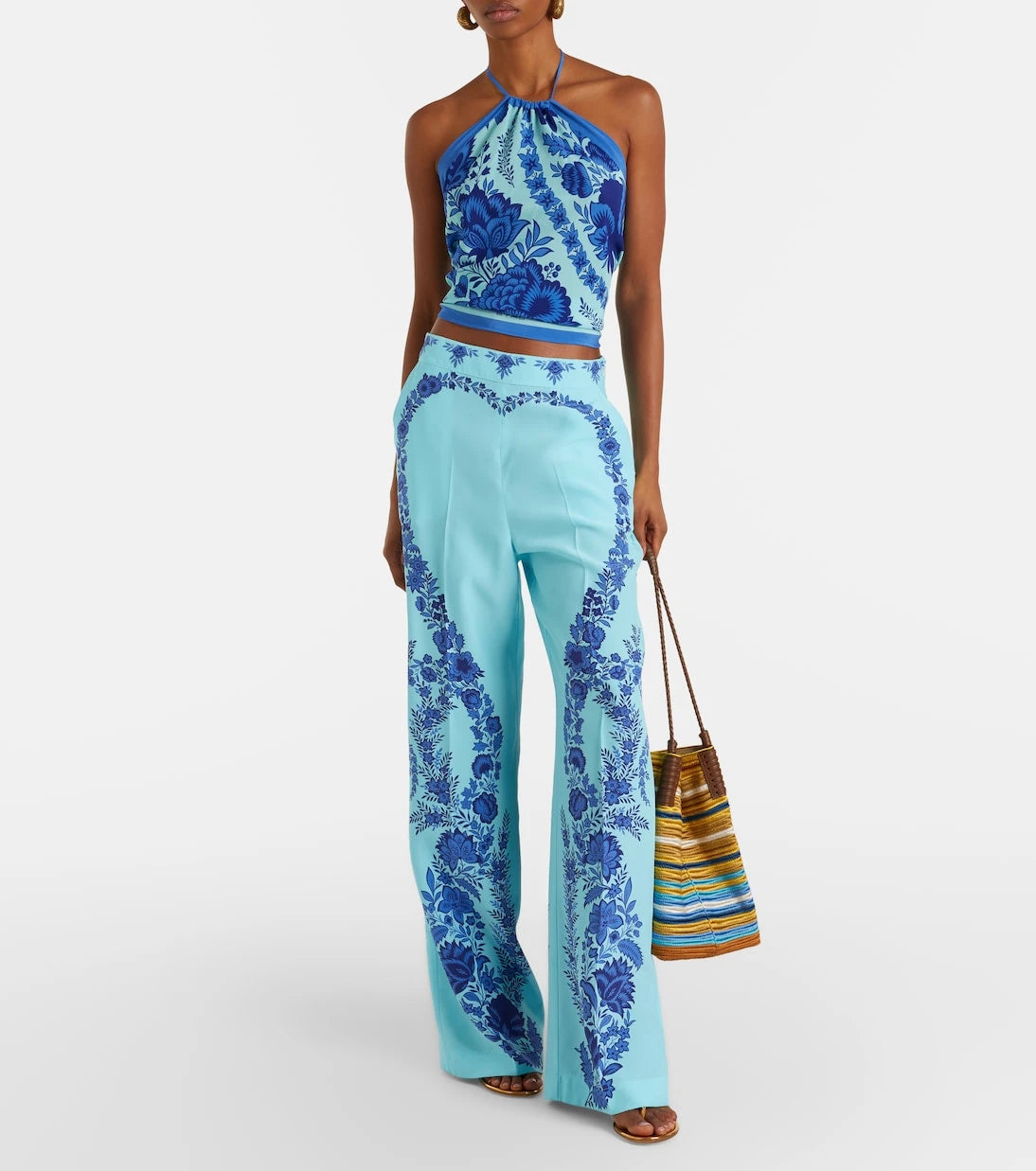 Etro - Floral silk straight pants