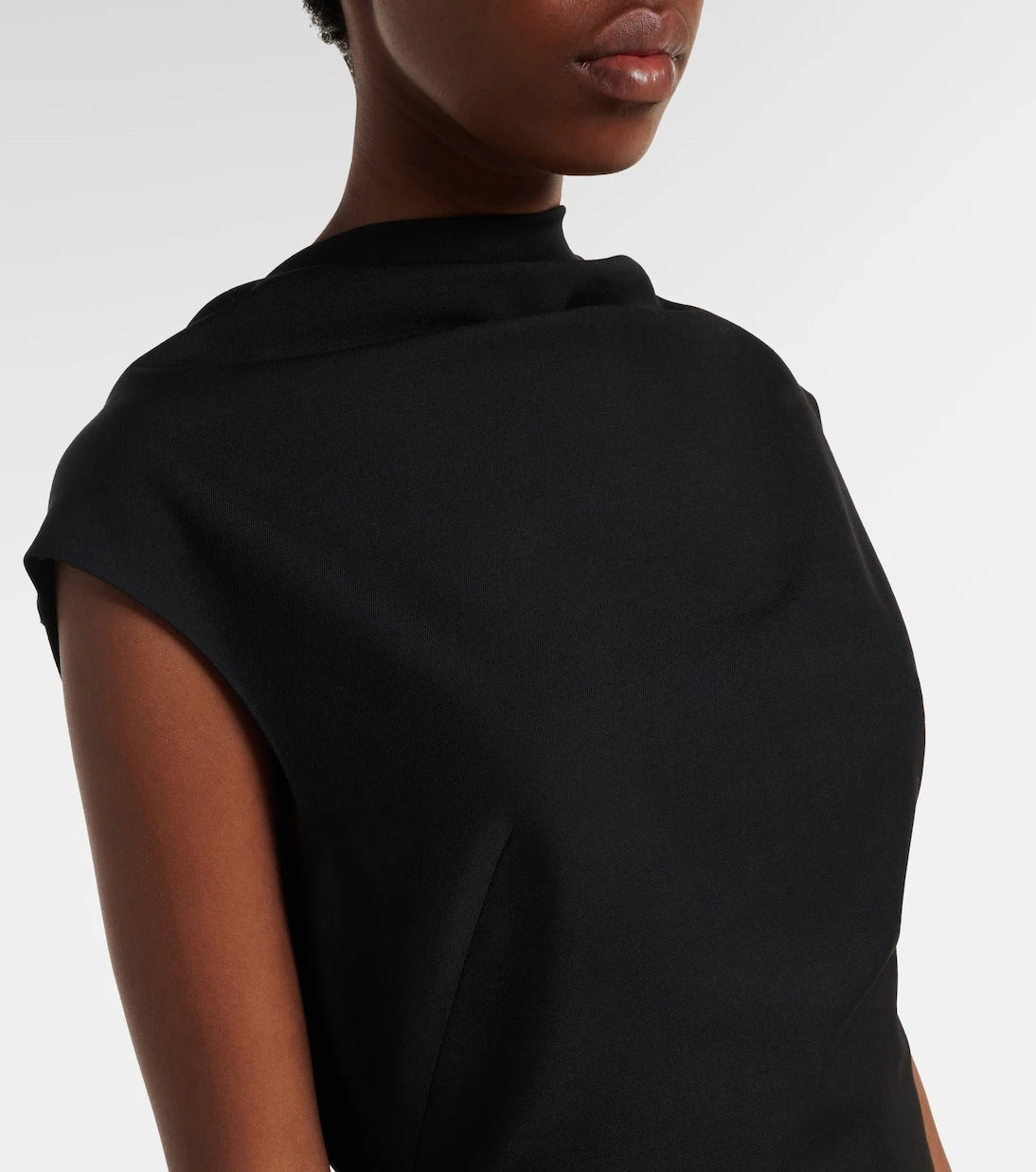 Brunello Cucinelli - Monili draped wool-blend gown