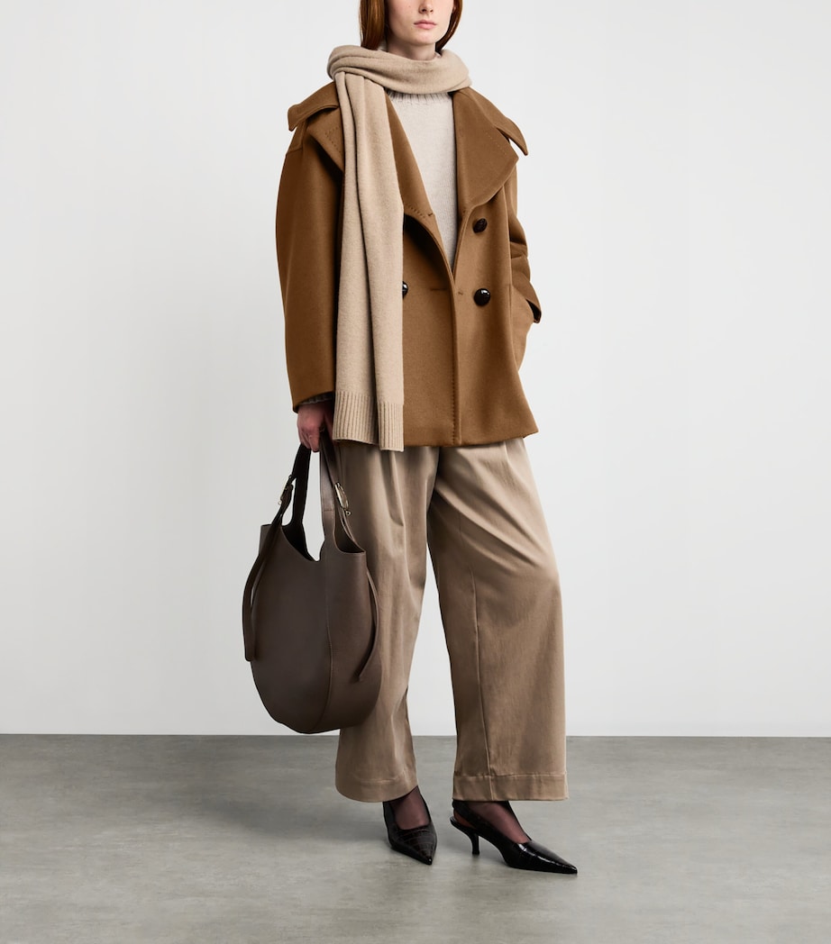 Beige Cashmere Pea Coat