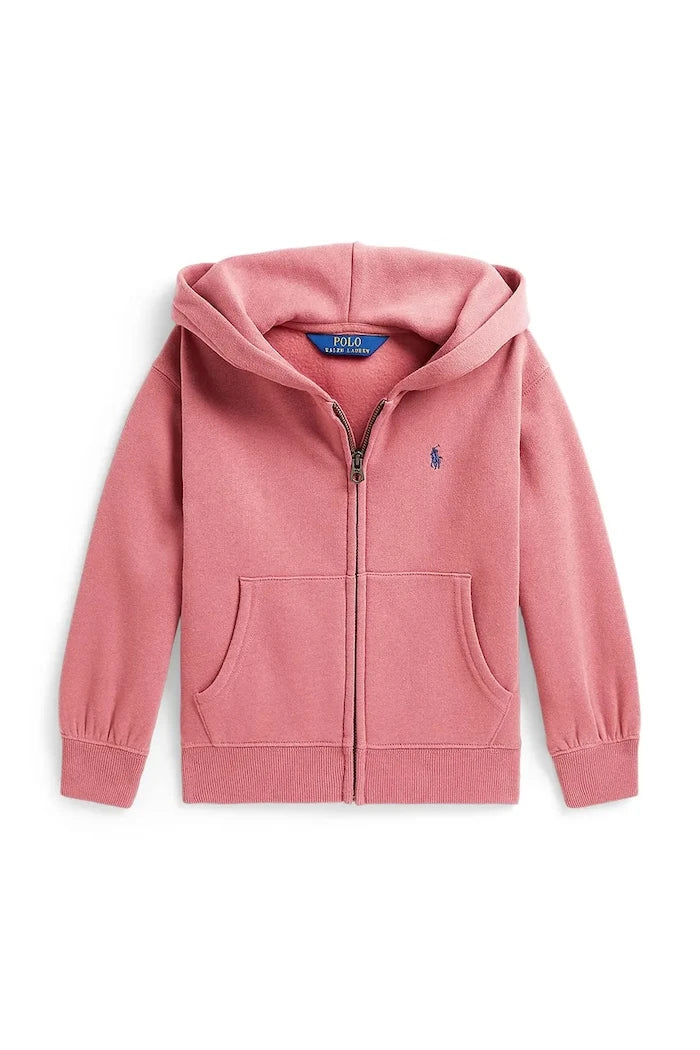 Polo Ralph Lauren çocuklar için pamuklu fermuarlı kapüşonlu sweatshirt