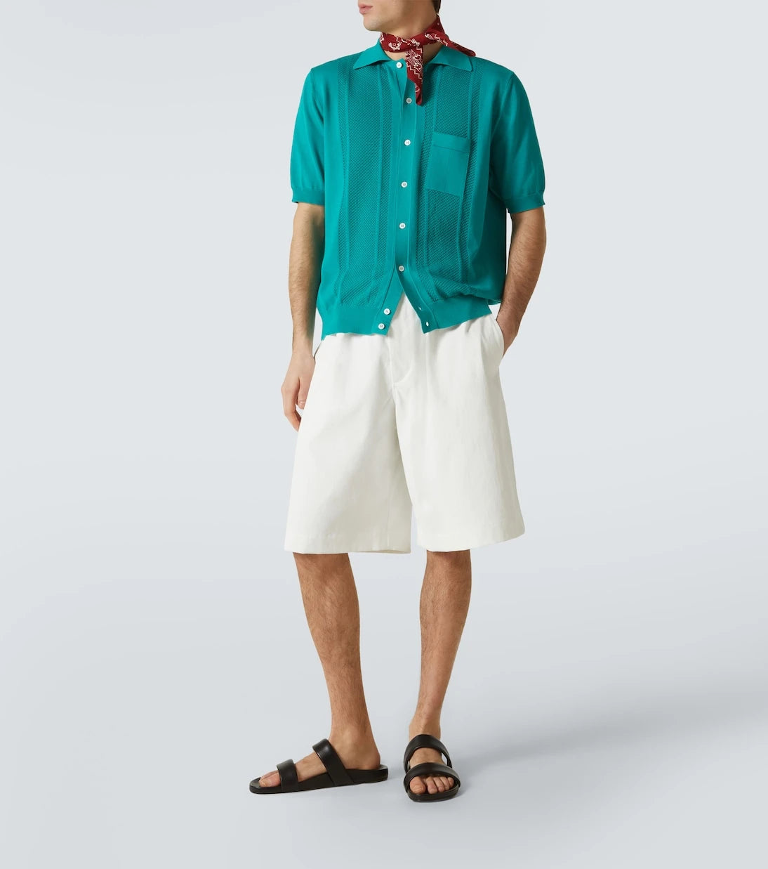 Plan C - Pointelle knitted cotton cardigan