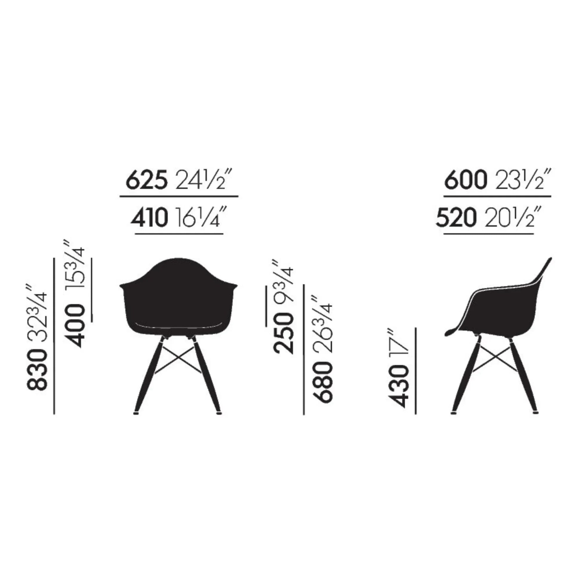 Vitra - DAW chair - maple base - Charles &amp; Ray Eames | Lemon yellow