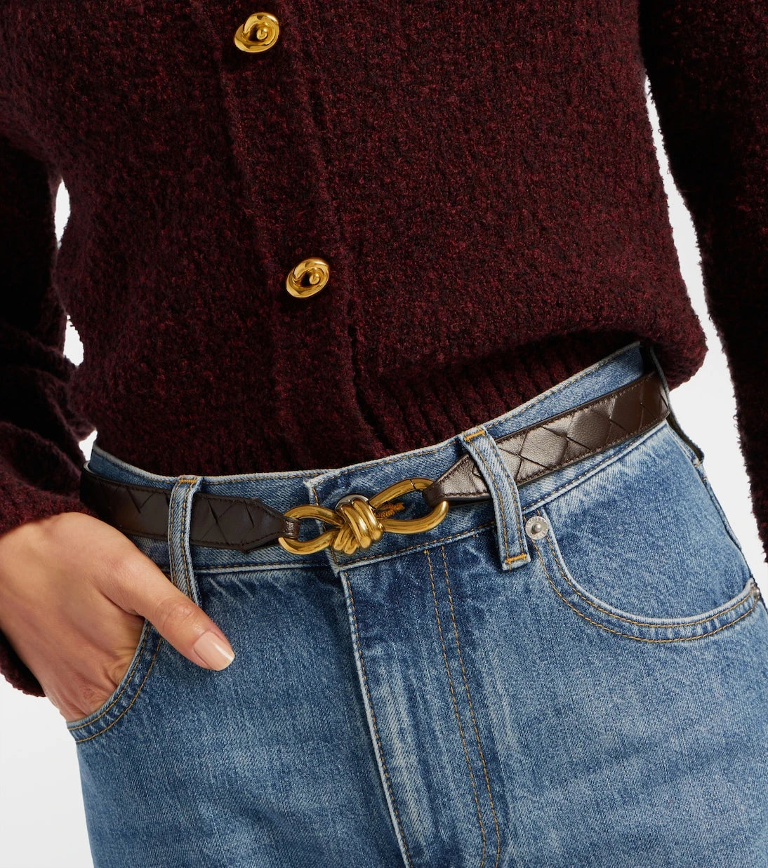 Bottega Veneta - Knot Intrecciato leather belt