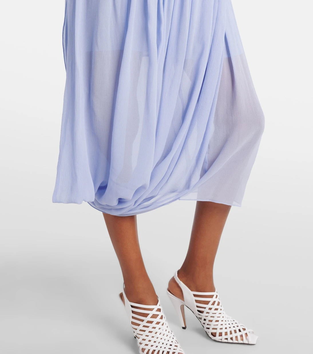 Stella McCartney - Gathered silk crepon midi dress