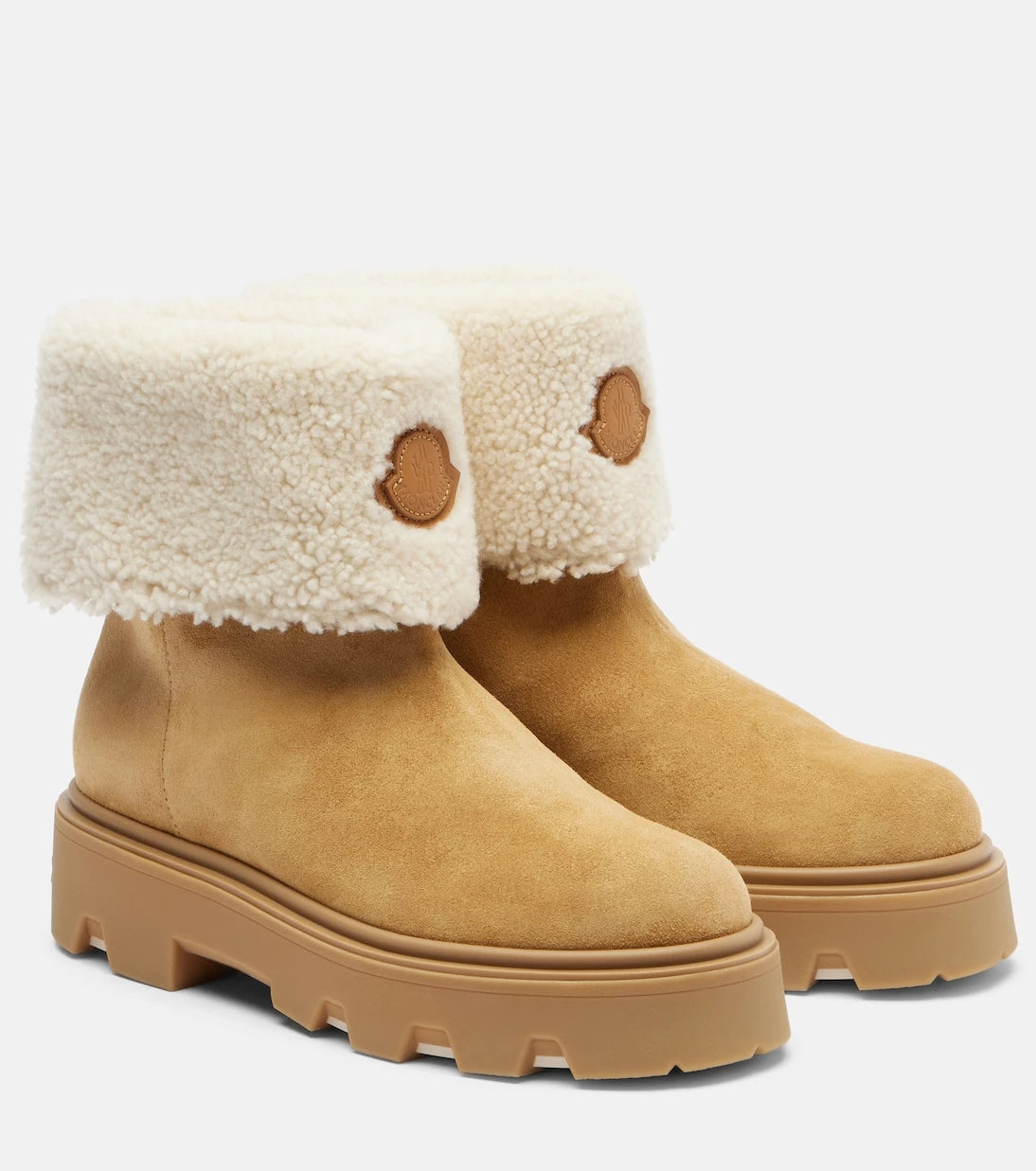 Moncler - Aurea shearling-lined suede ankle boots