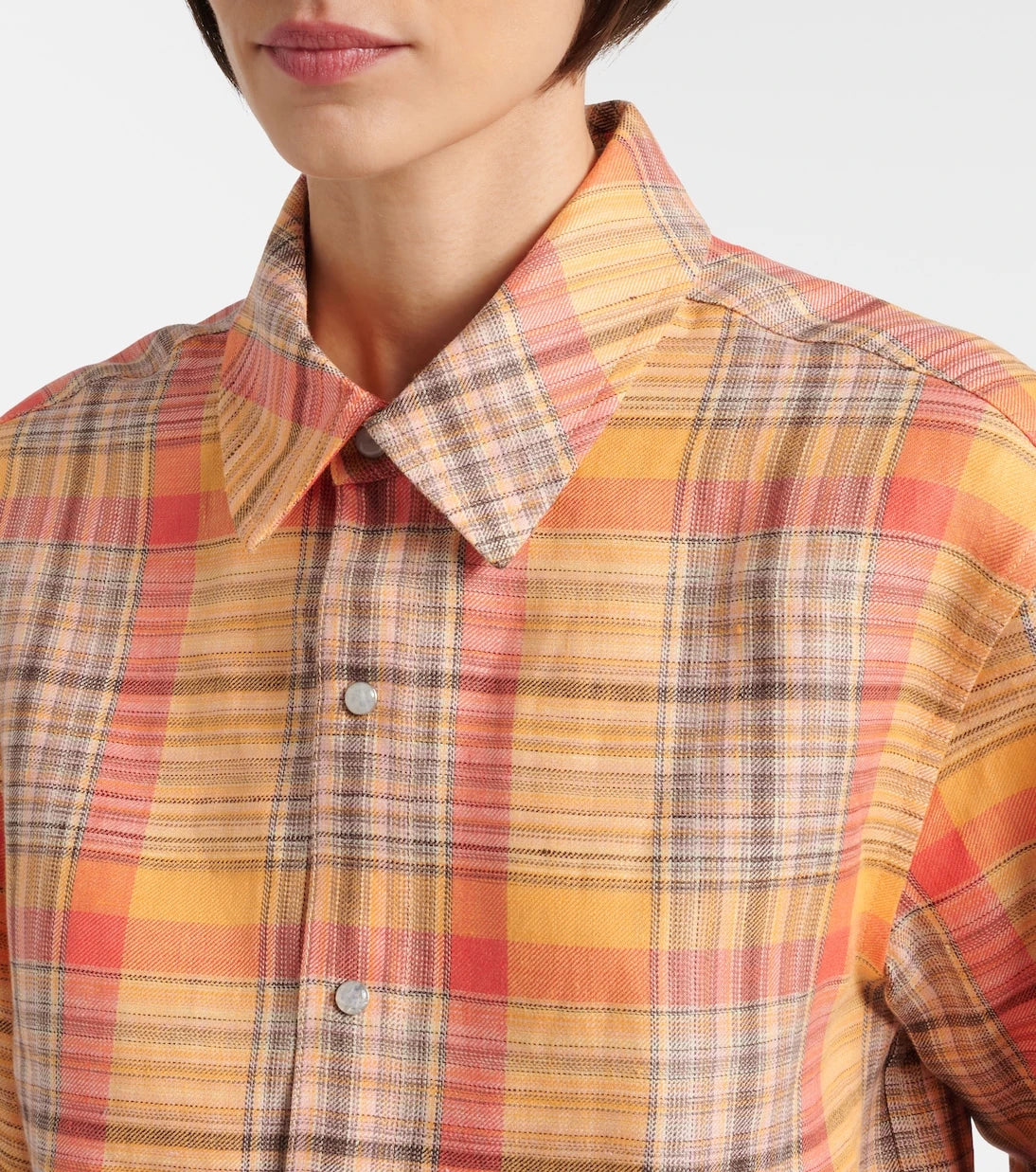 God's True Cashmere - Twilight linen shirt with moonstone
