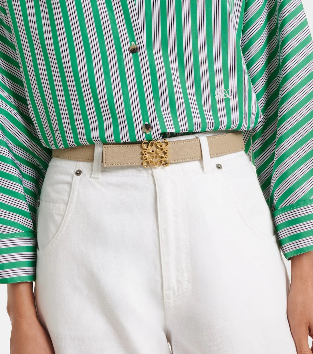 Loewe - Anagram Bombé leather belt