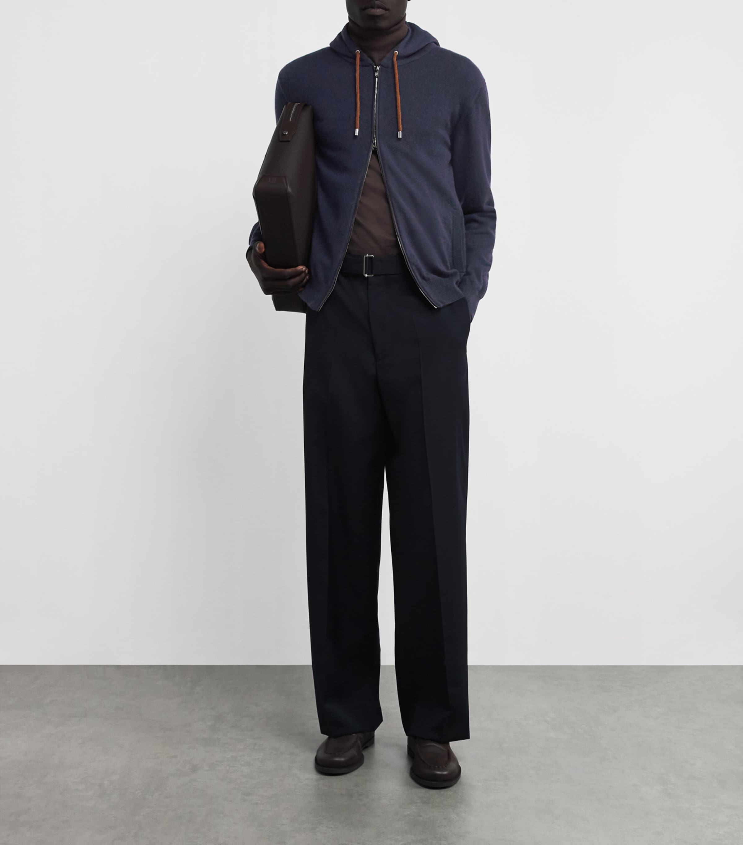 Navy Cashmere Hoodie