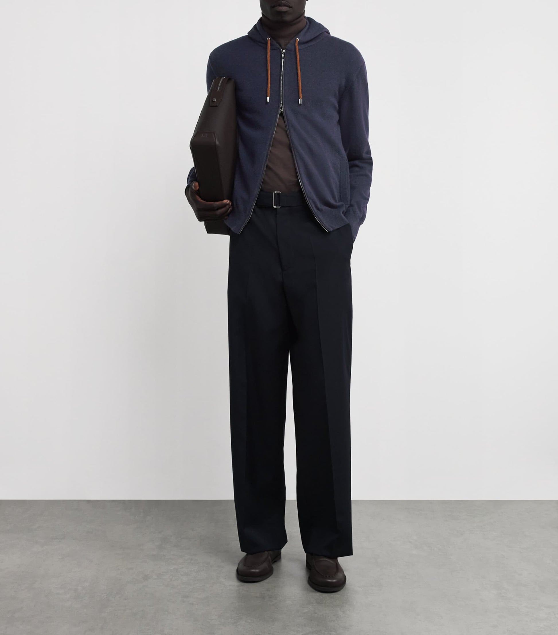 Navy Cashmere Hoodie