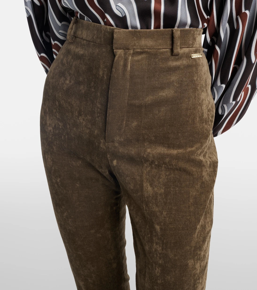 Gucci - Cotton-blend velvet leggings