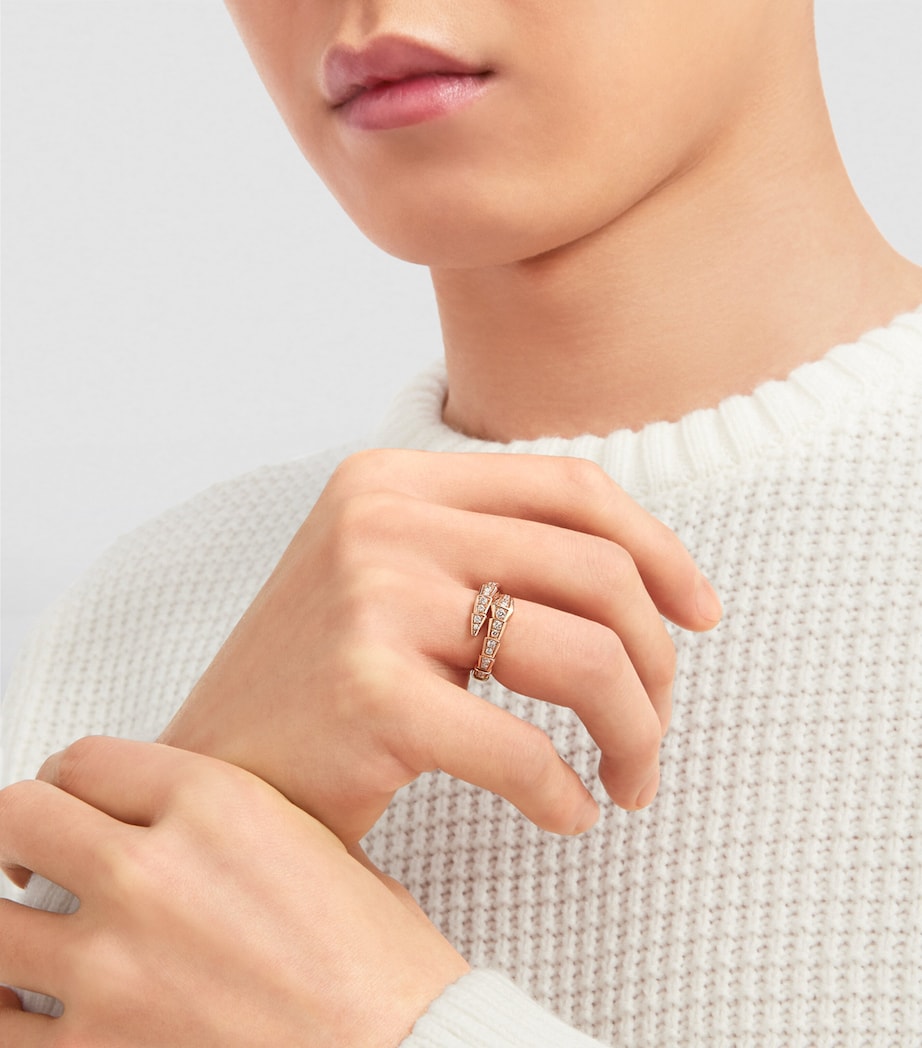 Bvlgari Rose Gold and Diamond Serpenti Viper Ring