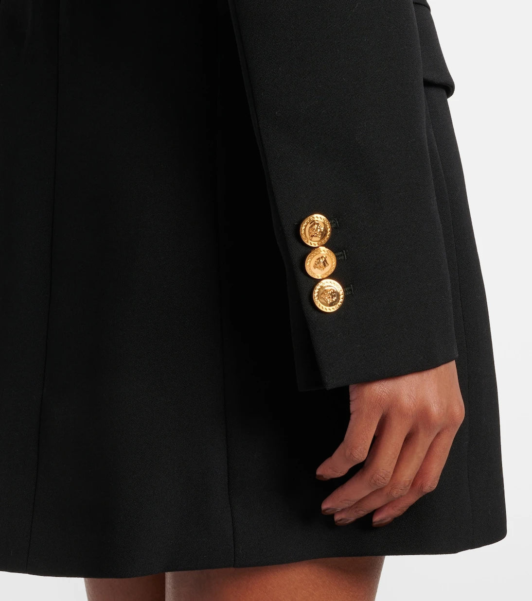 Versace - Double-breasted wool minidress