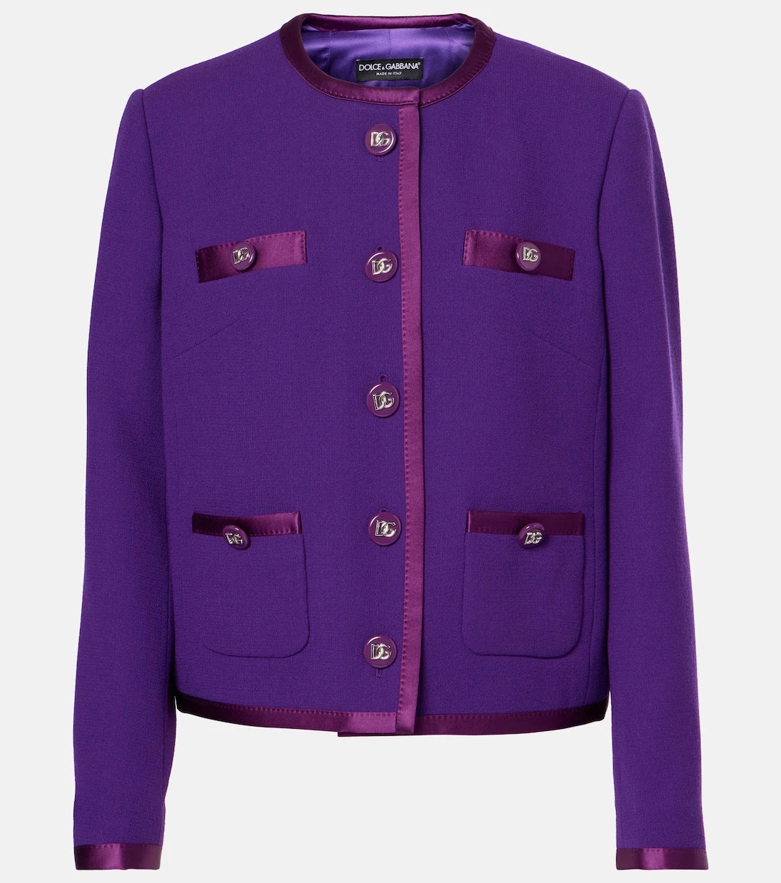 Dolce&Gabbana - DG satin-trimmed wool-blend crêpe jacket