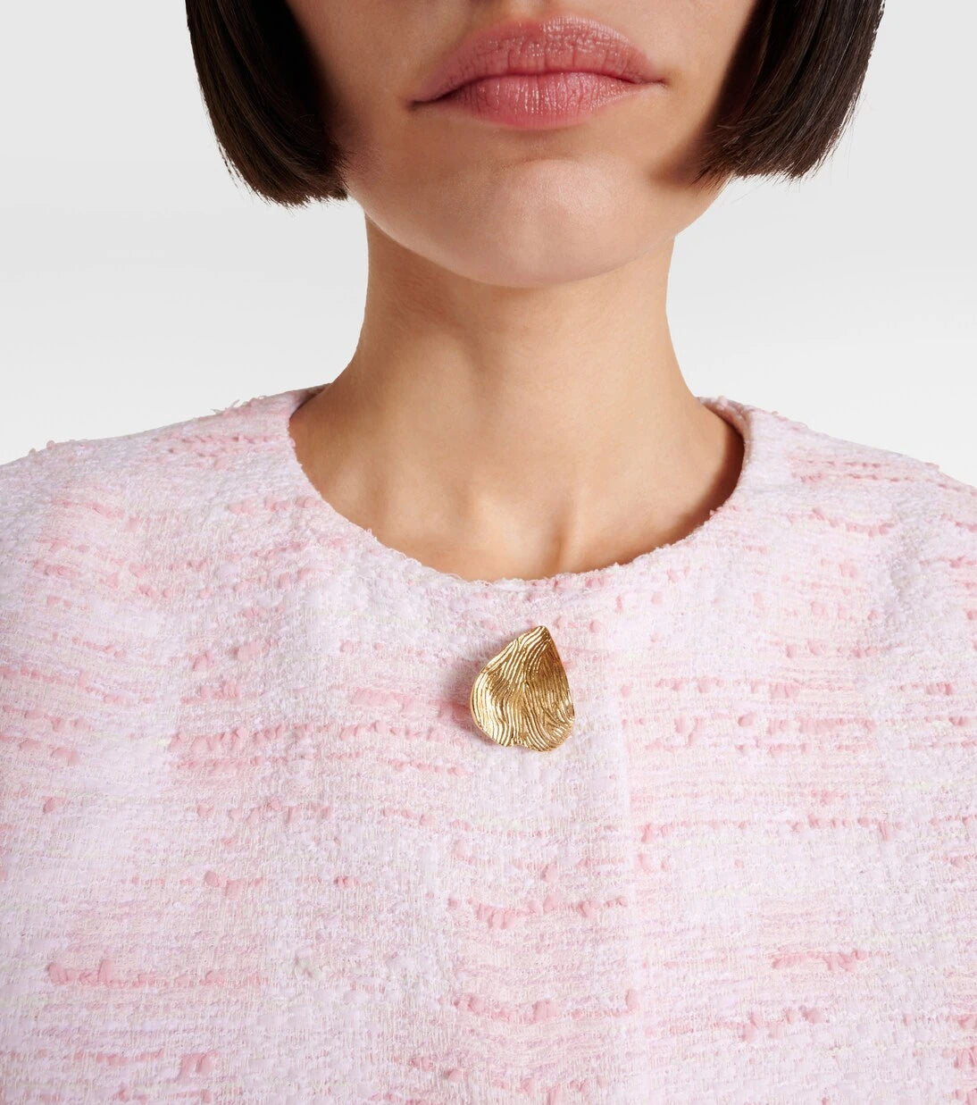 Oscar de la Renta - Fringed cropped tweed jacket