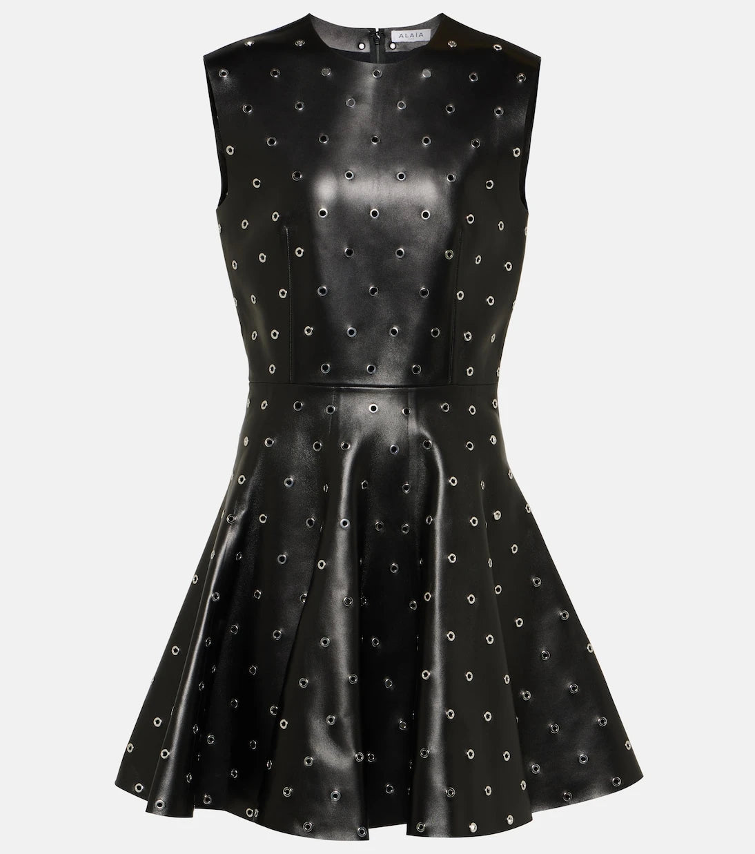 Alaïa - Studded A-line leather minidress