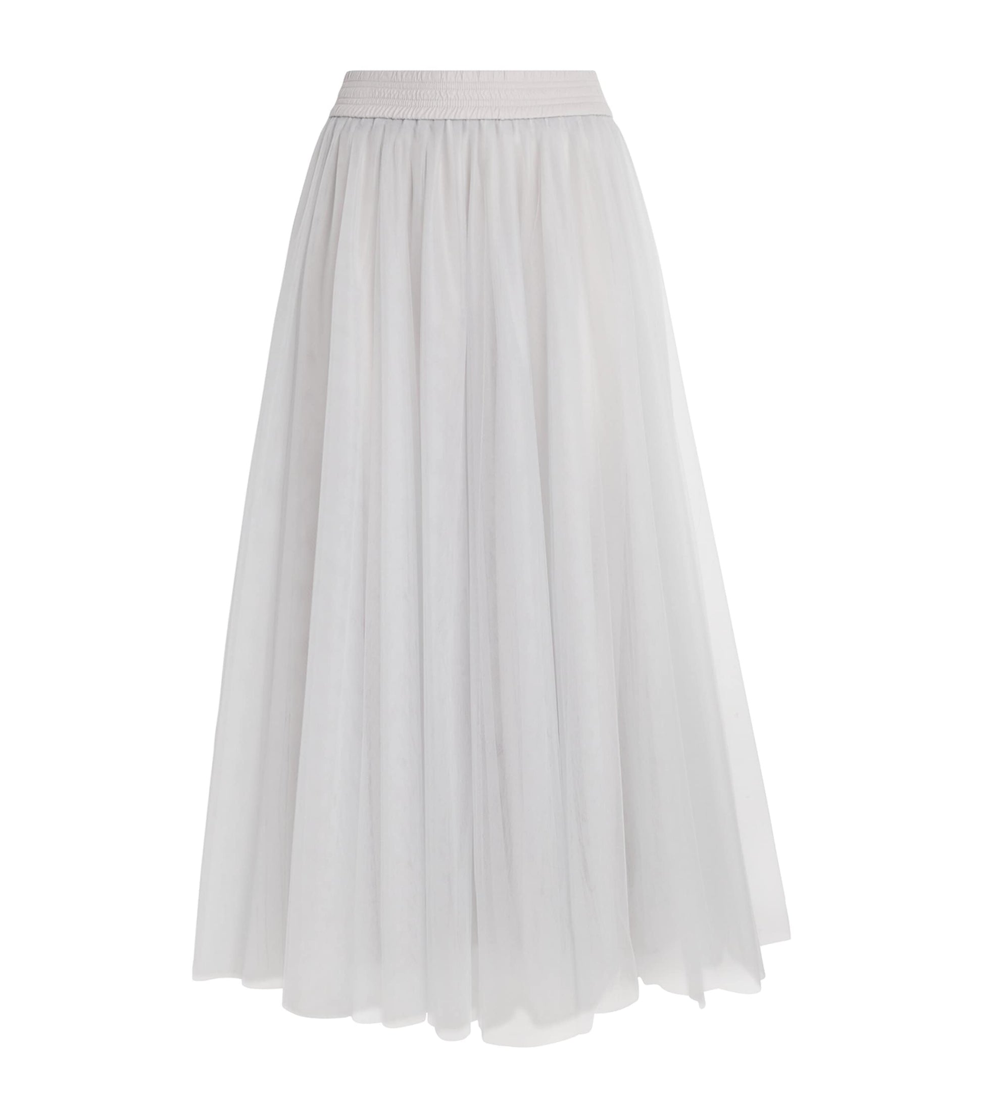 Fabiana Filippi Grey Tulle Maxi Skirt
